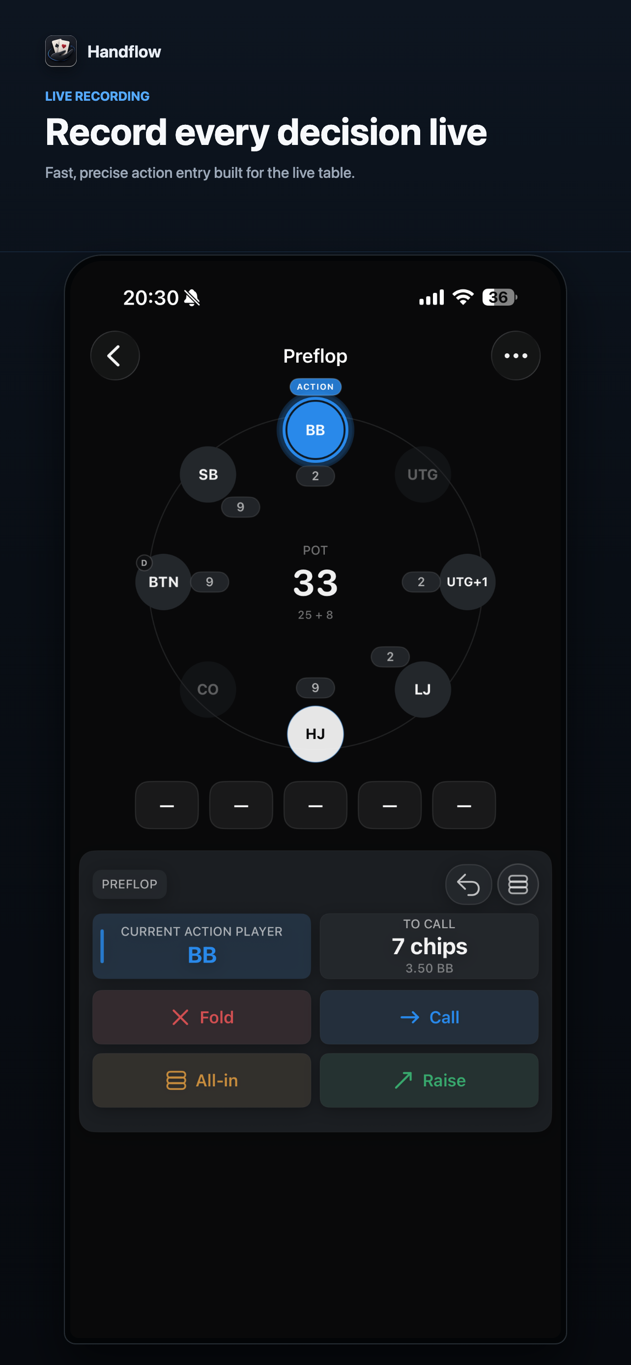 Handflow live hand recording
